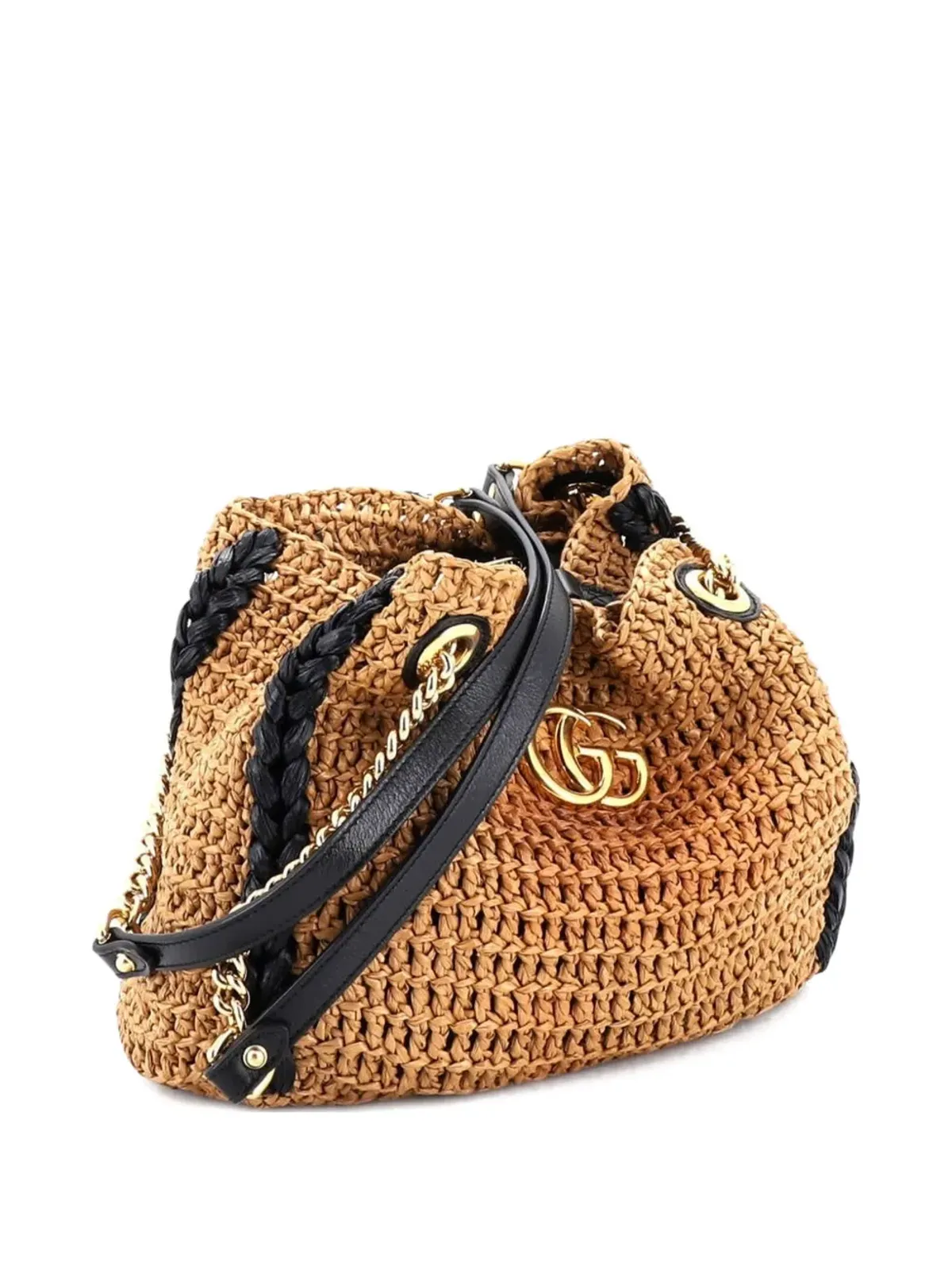 Gucci Pre-Owned GG Marmont Chain Raffia tote bag - Brown - 画像2