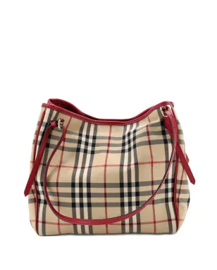 Burberry ビンテージ カンタベリー・ホースフェリーチェック・キャンバス・トートバッグ - サムネイル1