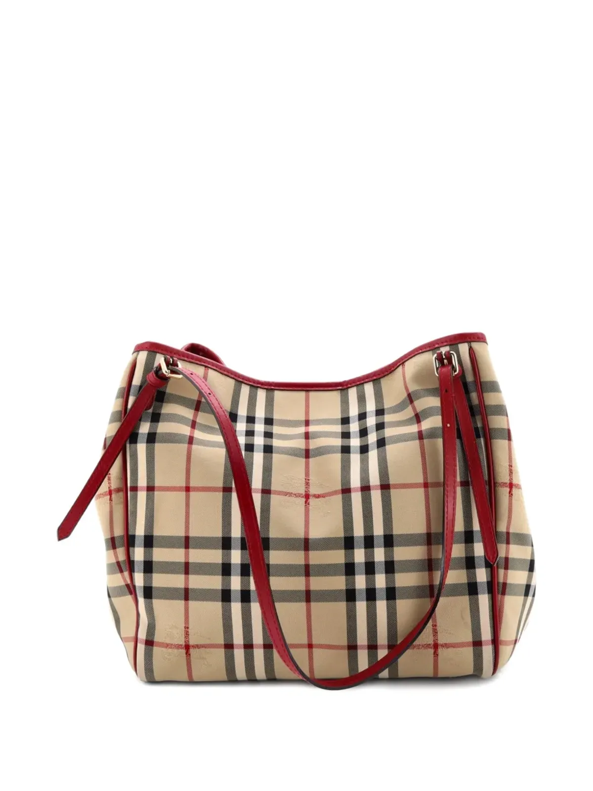 Burberry ビンテージ カンタベリー・ホースフェリーチェック・キャンバス・トートバッグ - 画像3