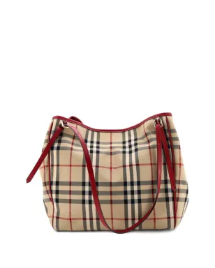 Burberry ビンテージ カンタベリー・ホースフェリーチェック・キャンバス・トートバッグ - サムネイル3