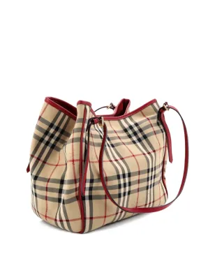 Burberry ビンテージ カンタベリー・ホースフェリーチェック・キャンバス・トートバッグ - サムネイル4