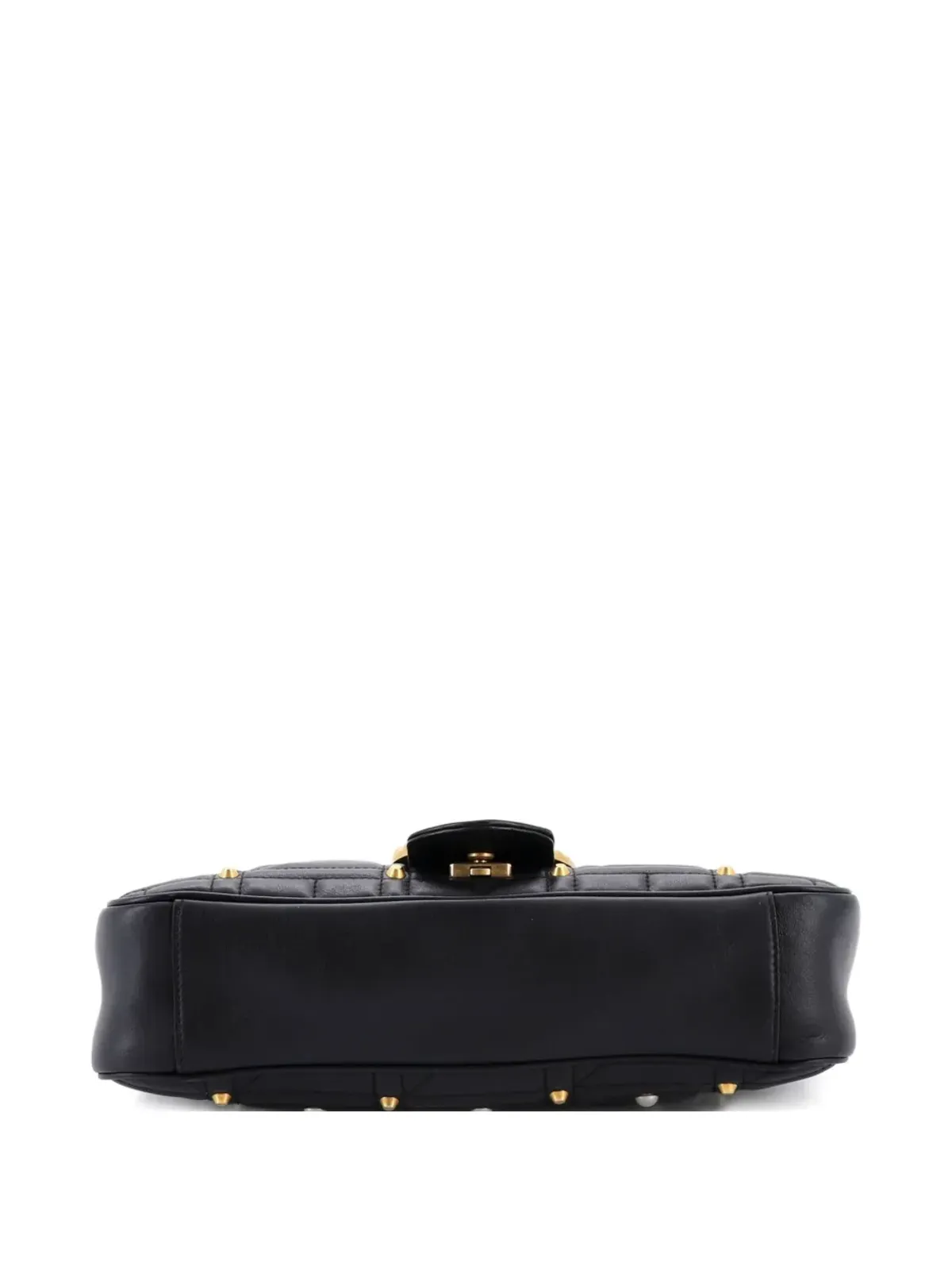 Gucci Pre-Owned Pearly GG Marmont Flap Bag Embellished Matelasse Leather Medium shoulder bag - Black - 画像3