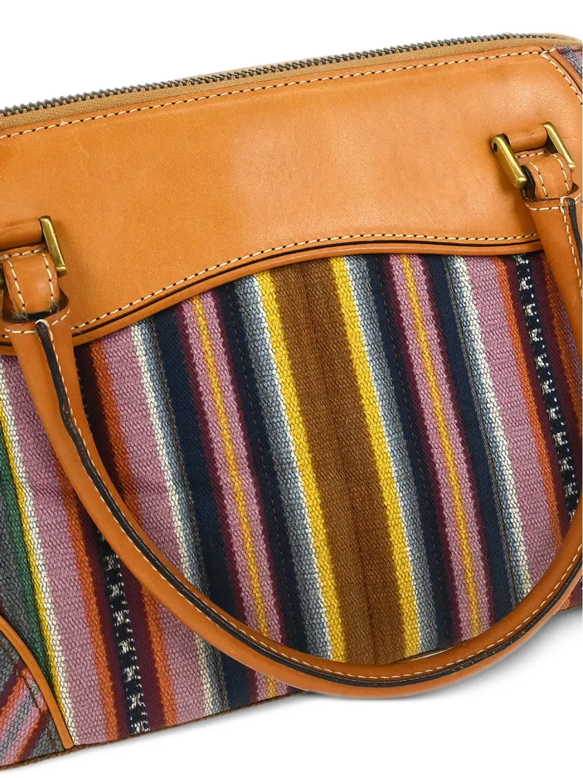 Christian Dior 2002 Cadillac Bowling ブラウン ストライプ トートバッグ - 画像5