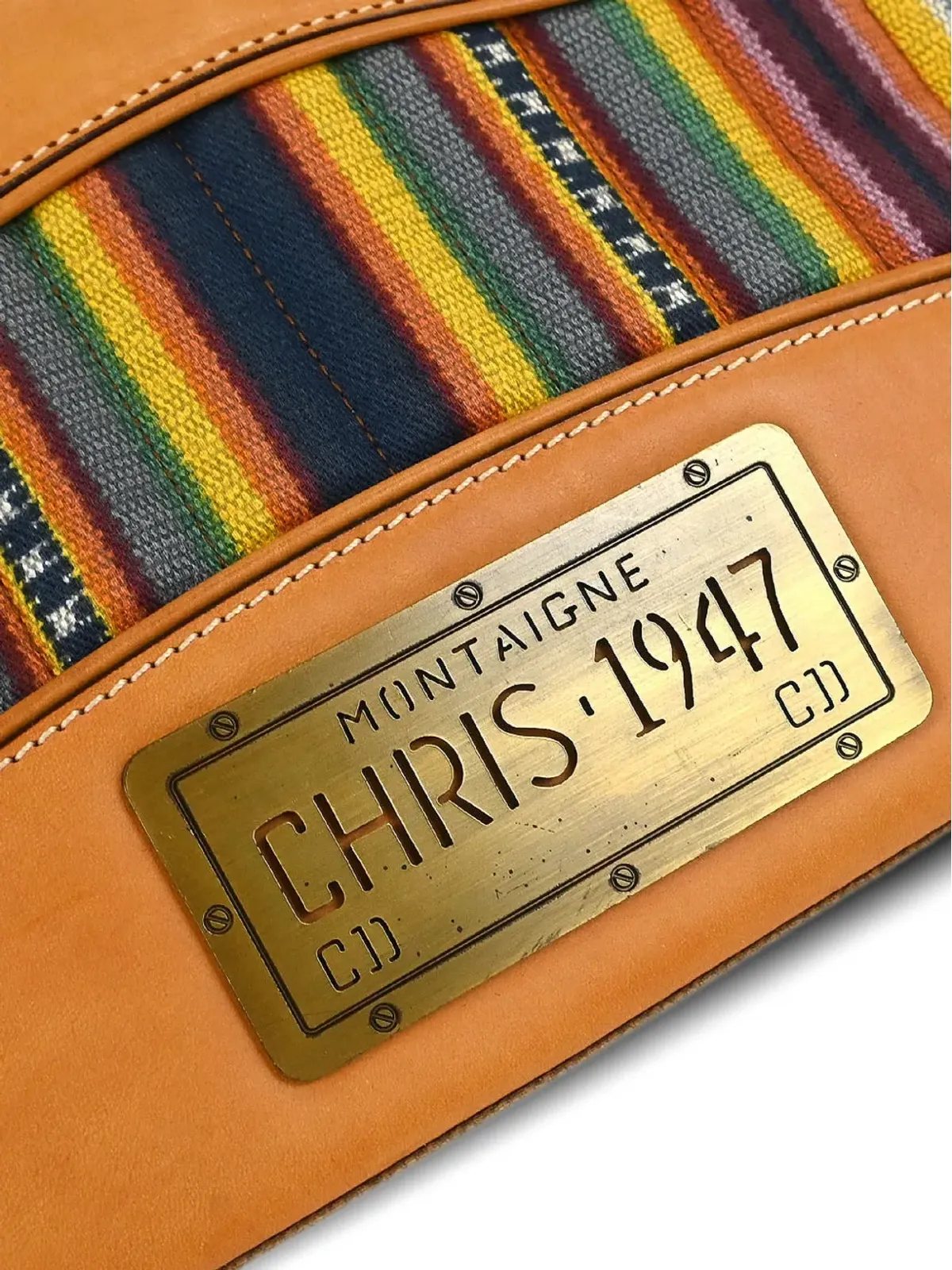 Christian Dior 2002 Cadillac Bowling ブラウン ストライプ トートバッグ - 画像3