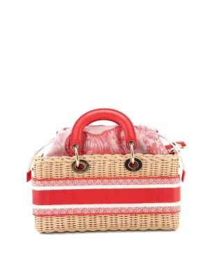 Christian Dior Pre-Owned Dioriviera Lady D-Joy Bag ウィッカーとトワル・ド・ジュイ ジャカード ミディアム サッチェル - サムネイル2