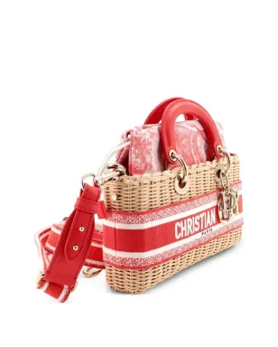 Christian Dior Pre-Owned Dioriviera Lady D-Joy Bag ウィッカーとトワル・ド・ジュイ ジャカード ミディアム サッチェル - サムネイル3