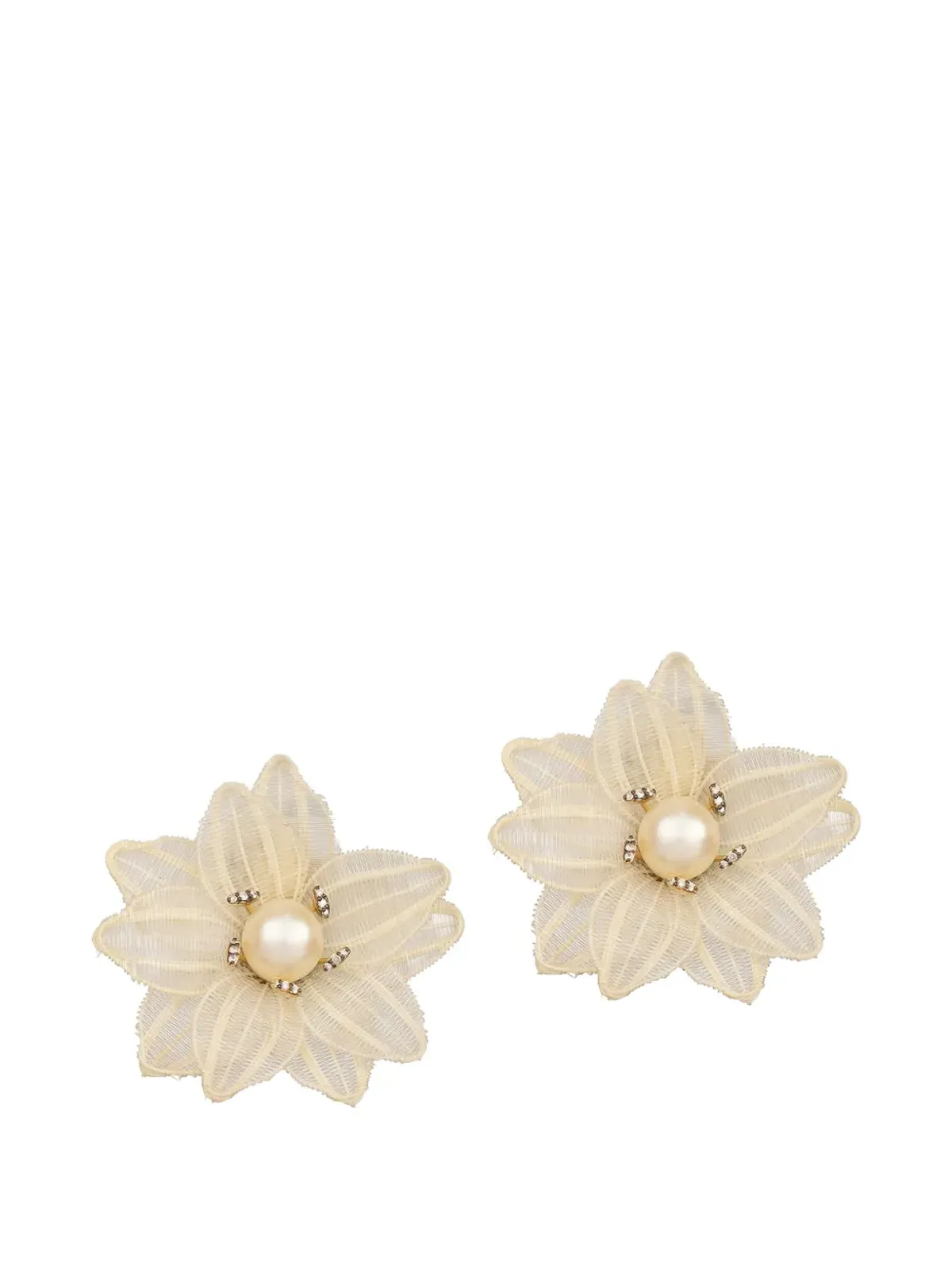 SILVIA FURMANOVICH 花モチーフ パール＆ダイヤモンド ピアス（ゴールド） - 画像2