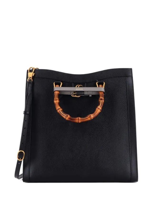 Gucci Pre-Owned Gucci Pre-Owned ディアナ NM バンブーハンドル レザートートバッグ - ブラックの商品画像