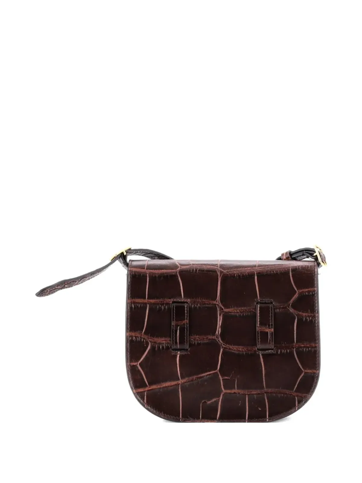 Celine Pre-Owned ショルダーバッグ クロコダイル型押しレザー ミニベルトバッグ風 - 画像2
