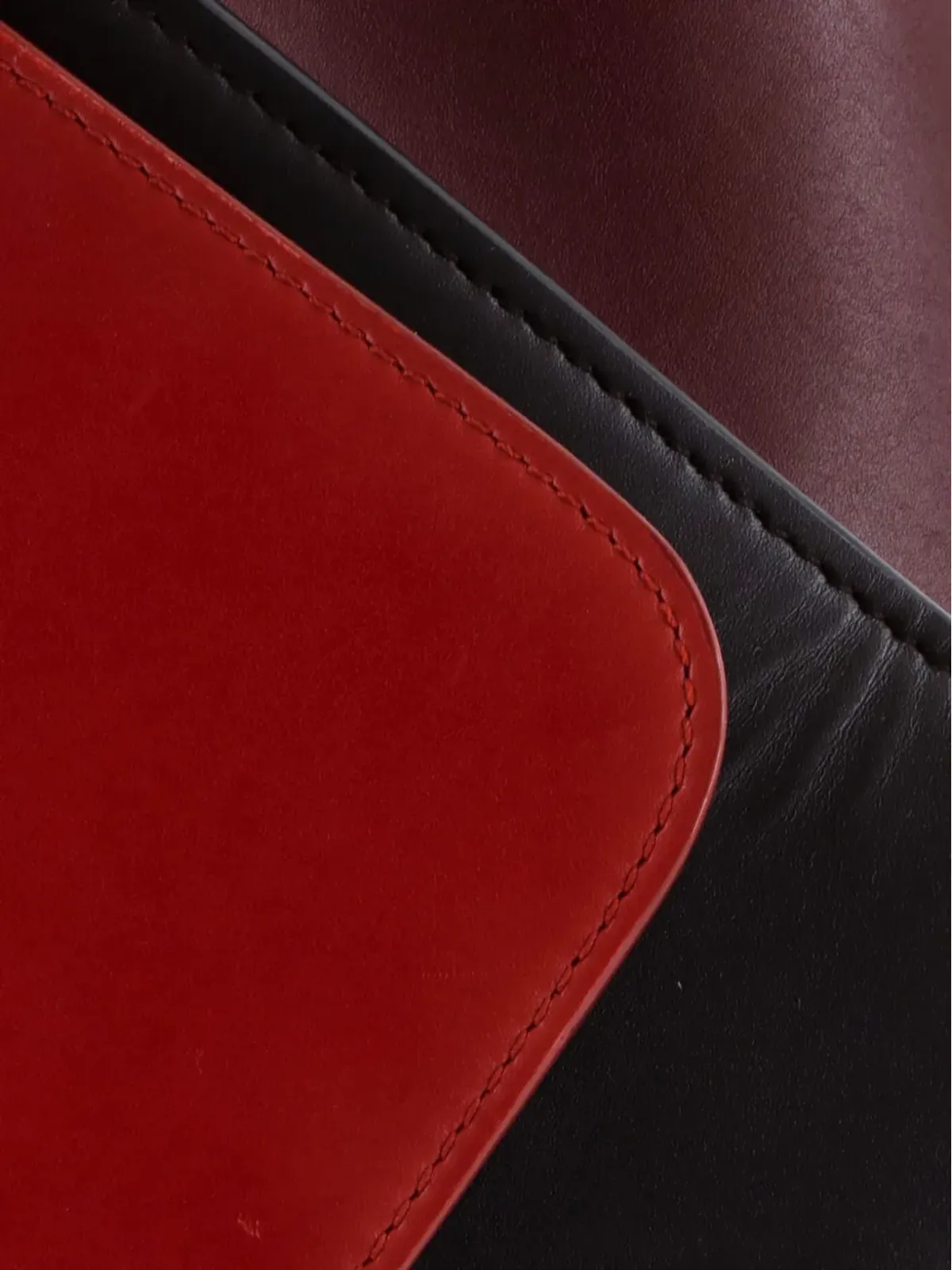 Celine Pre-Owned トリコロール トラペーズバッグ レザー サッチェル - 画像4
