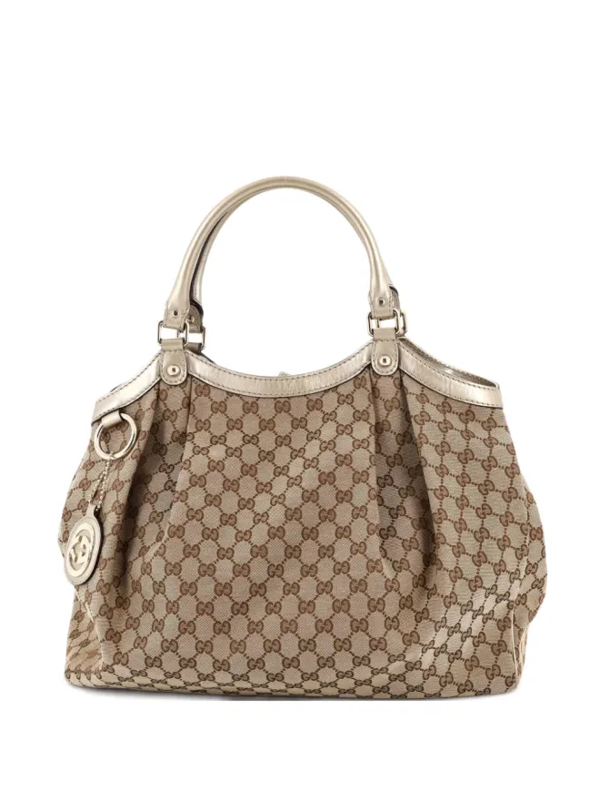 Gucci Pre-Owned Gucci Pre-Owned Sukey GG Canvas with Leather Large tote bag - Brownの商品画像