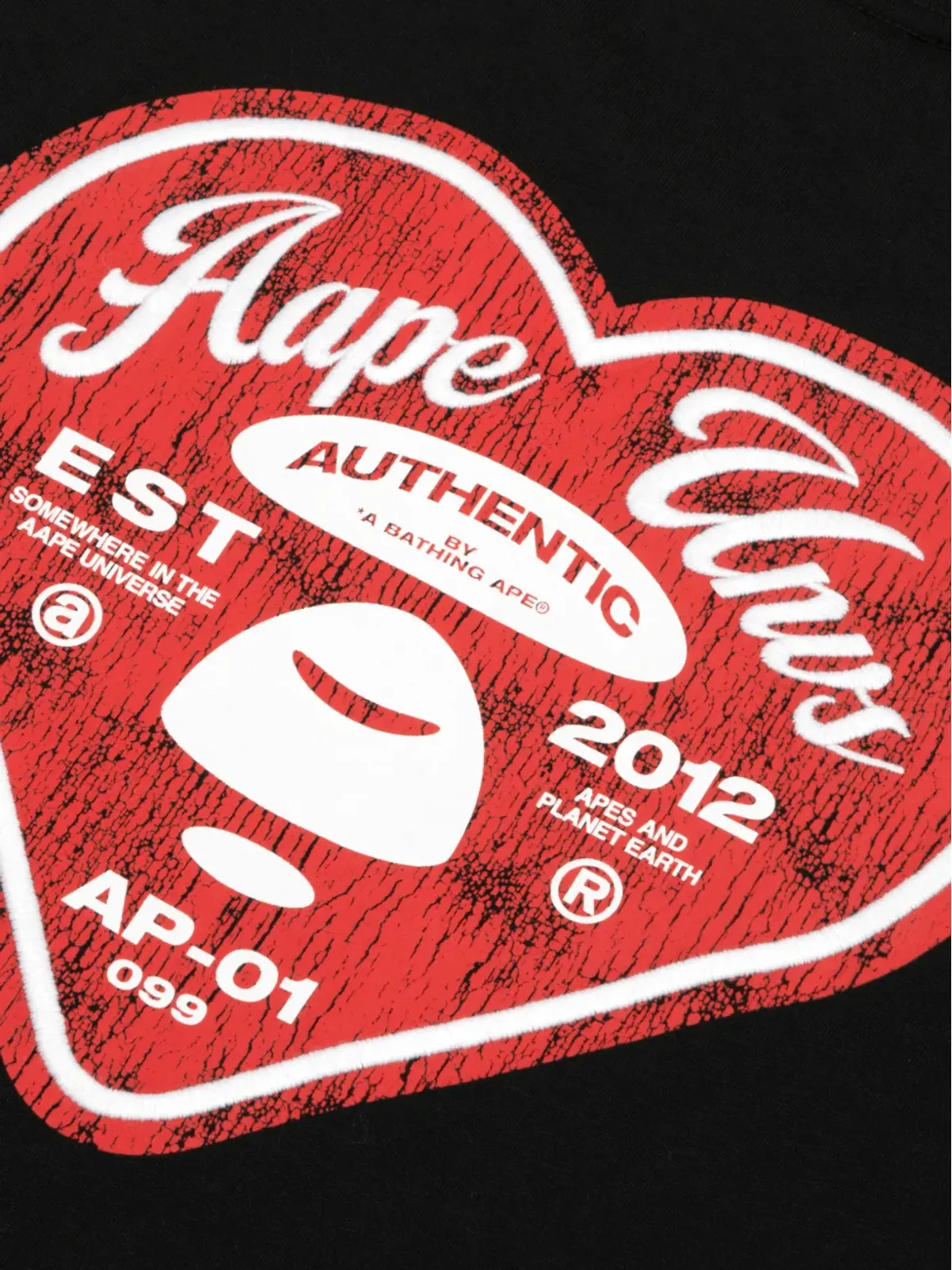 AAPE BY *A BATHING APE® ハートグラフィック Tシャツ - 画像5