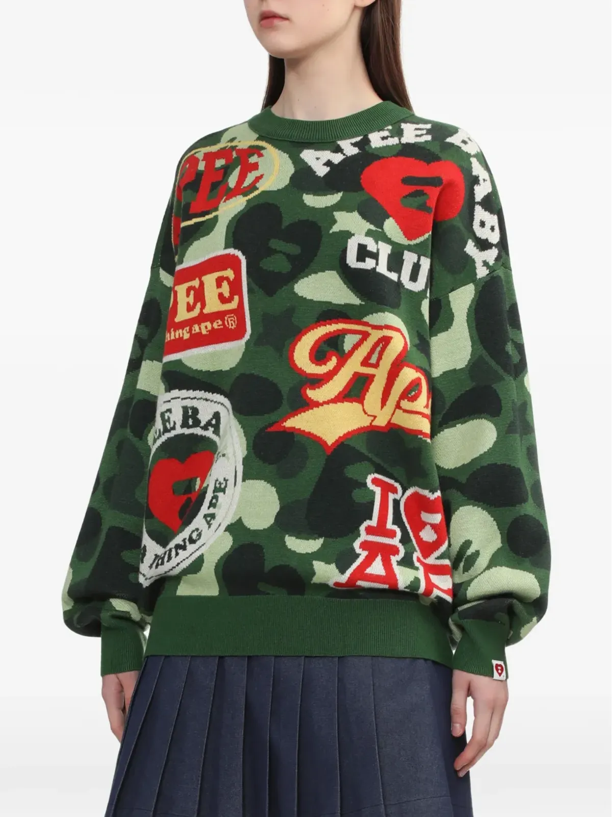 APEE™ by *A BATHING APE® カモフラージュセーター - 画像3