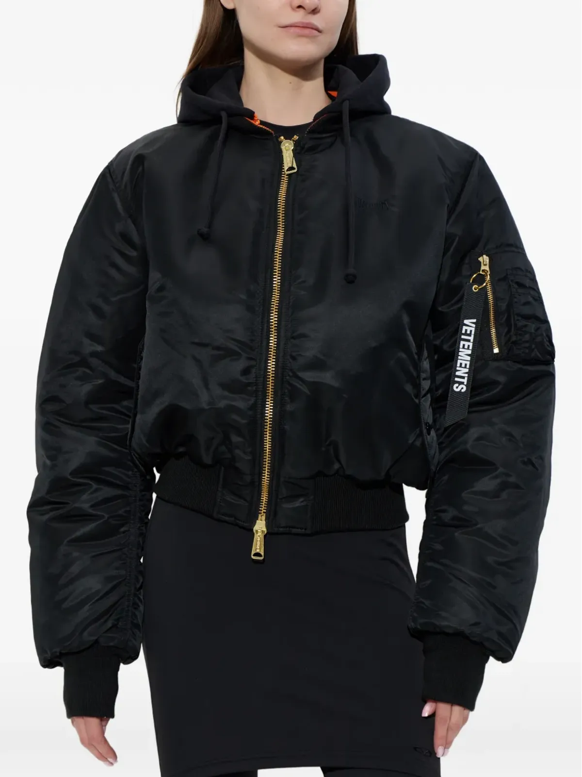 VETEMENTS フード付きボンバー ジャケット - 画像3