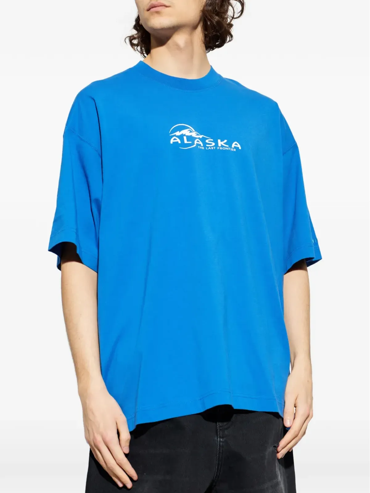 VETEMENTS cotton graphic T-shirt - Blue - 画像3
