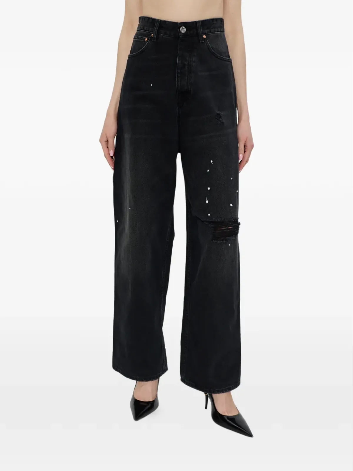 VETEMENTS ダメージ加工スプラッタージーンズ - 画像3