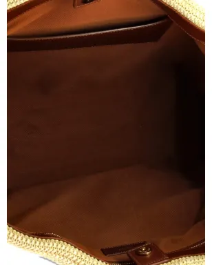 Saint Laurent Pre-Owned ショッパー ウーブン ラフィア イーストウェスト トートバッグ - サムネイル4