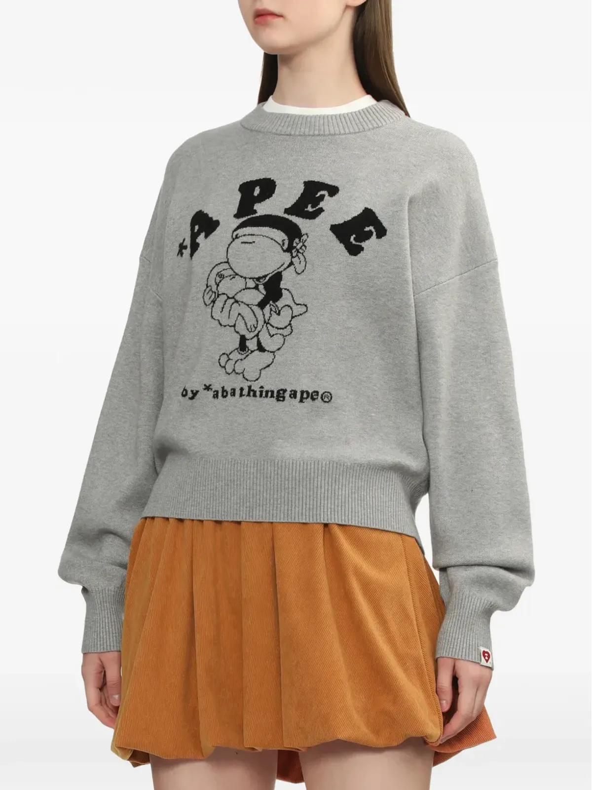 APEE™ by *A BATHING APE® クルーネックセーター - グレー - 画像3