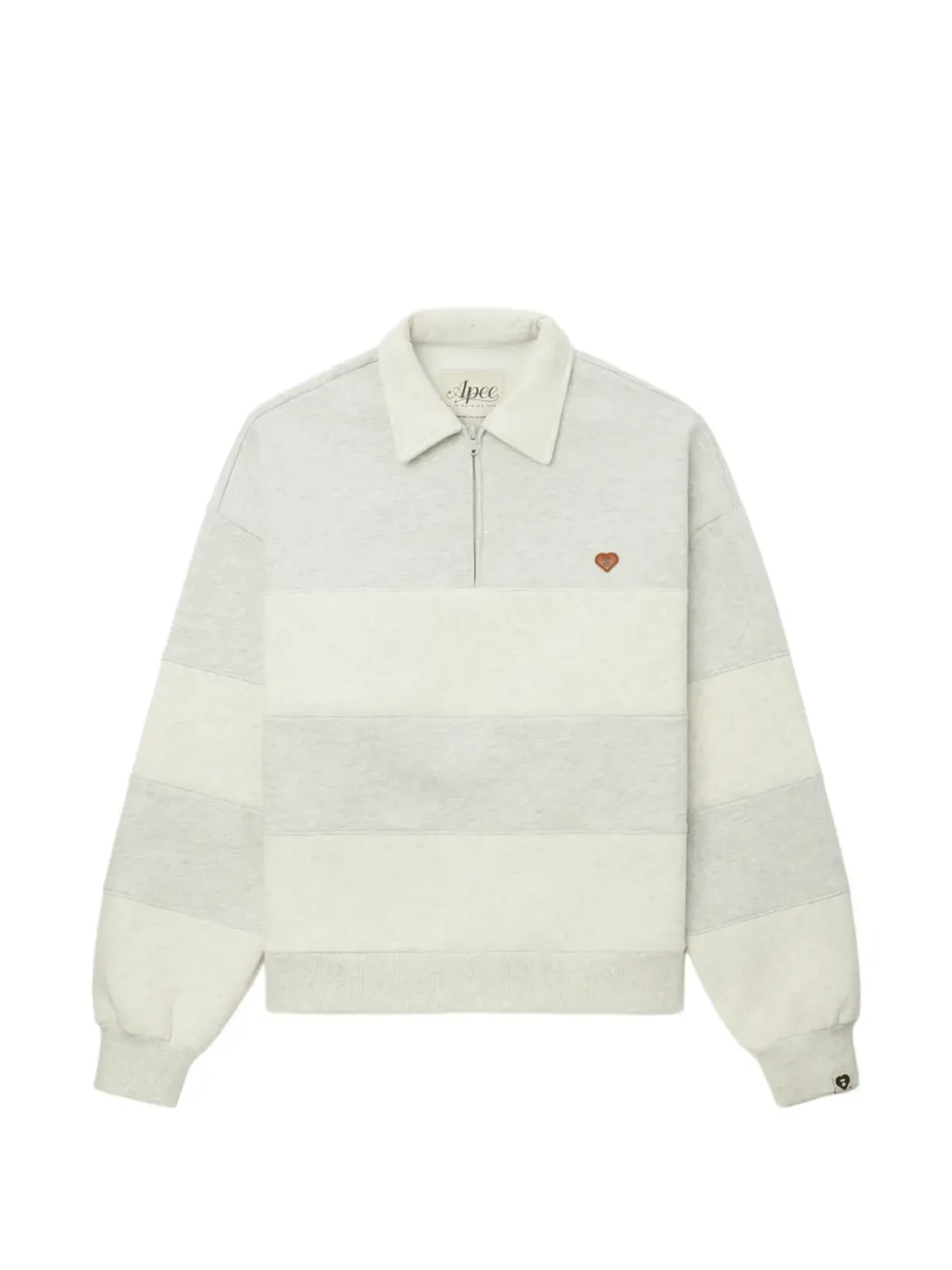 APEE™ by A BATHING APE ストライプ柄ジップポロシャツ - 画像1