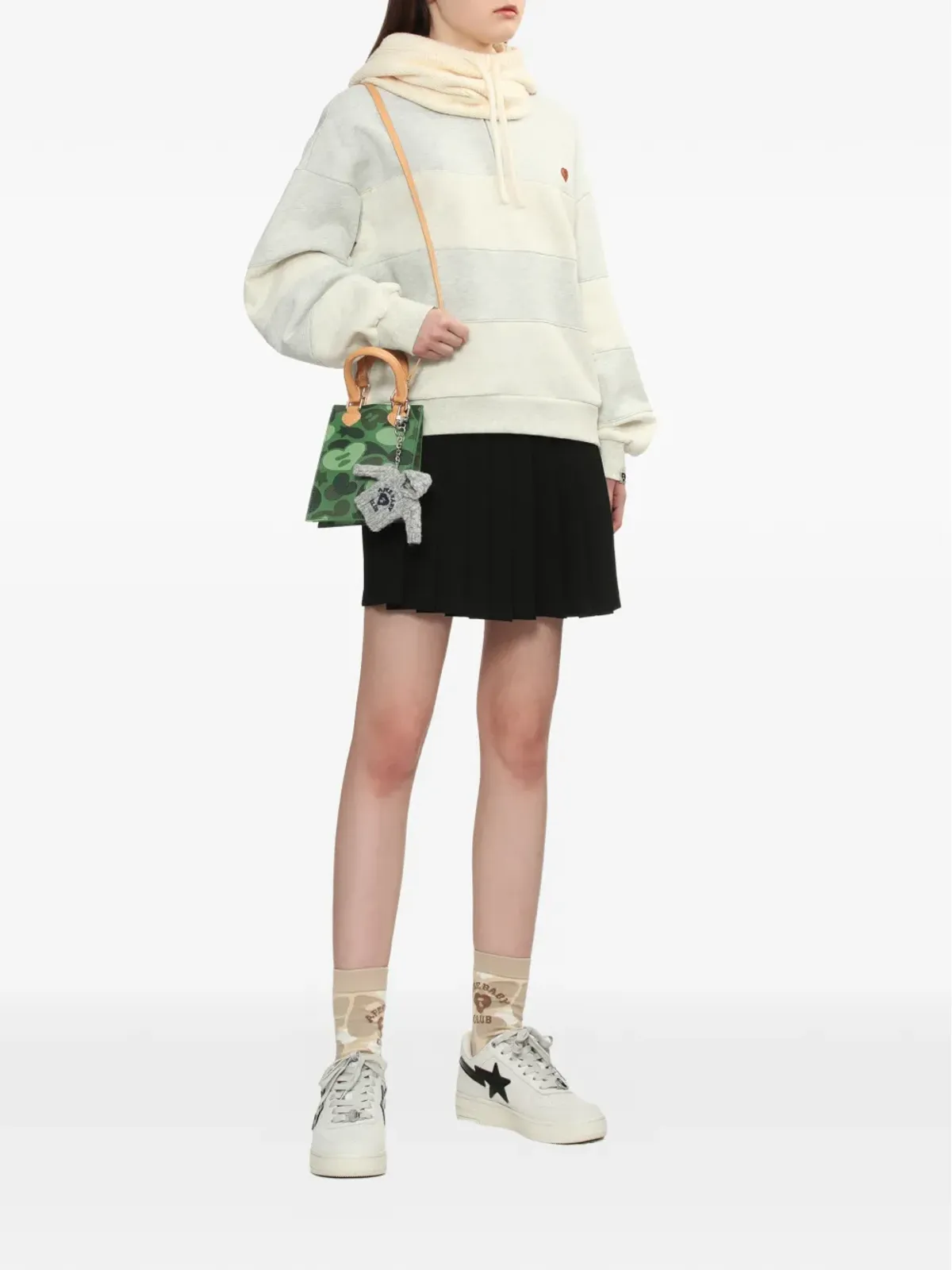 APEE™ by A BATHING APE ストライプ柄ジップポロシャツ - 画像2