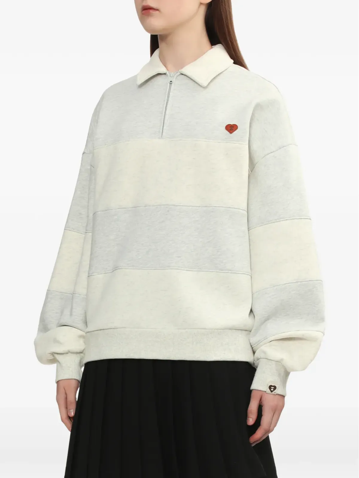 APEE™ by A BATHING APE ストライプ柄ジップポロシャツ - 画像3