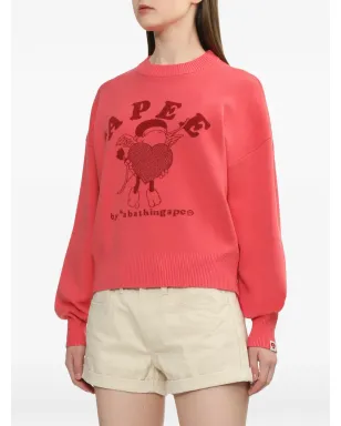 APEE™ by *A BATHING APE® graphic knitted sweater - Pink - サムネイル3