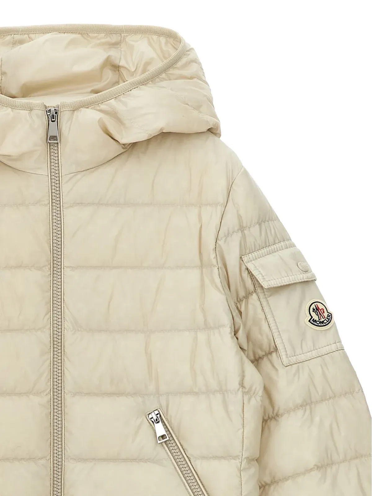 Moncler Enfant キルテッドフード付きダウンジャケット - 画像3