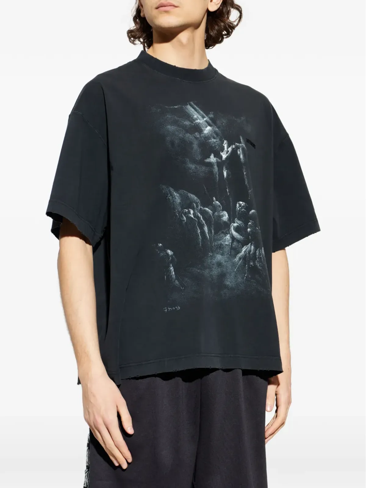 VETEMENTS グラフィック ダメージ加工 Tシャツ - 画像3