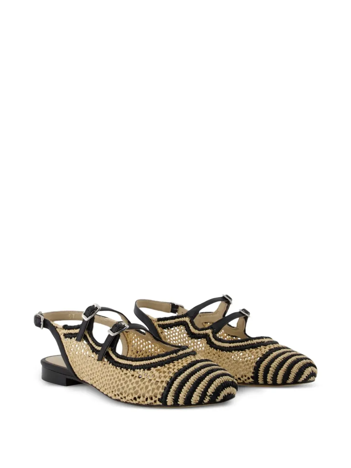 Carel Paris Balma raffia buckled pumps - 画像2