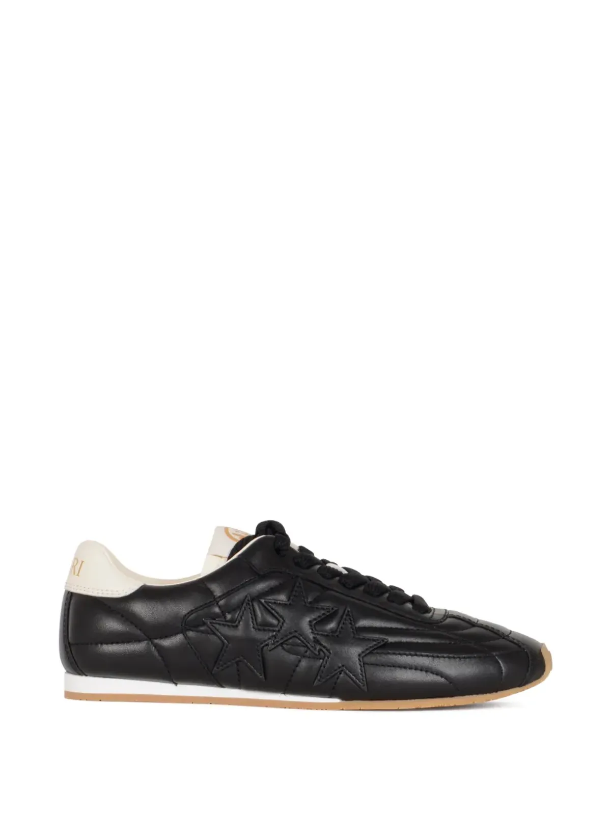 AMIRI Pacific Flat スター柄キルトレザー スニーカー ブラック - 画像1