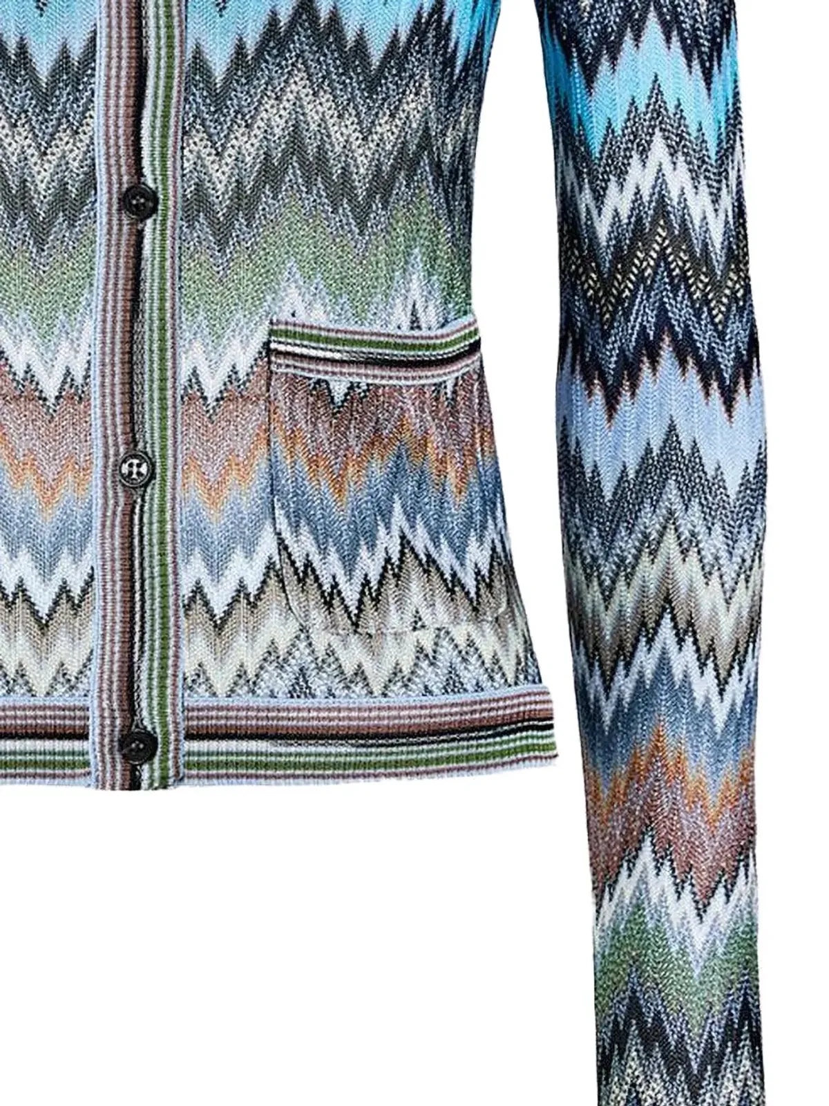 Missoni ボタン留め パッチポケット付き パターン柄ニット カーディガン - 画像2