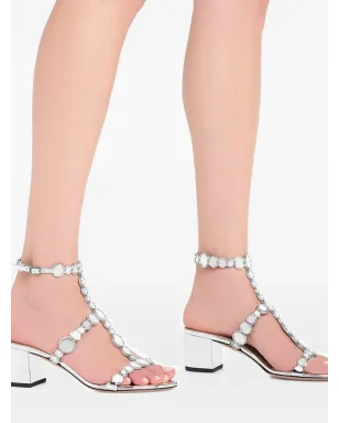 Aquazzura 円形モチーフ付きサンダル - シルバー - サムネイル5