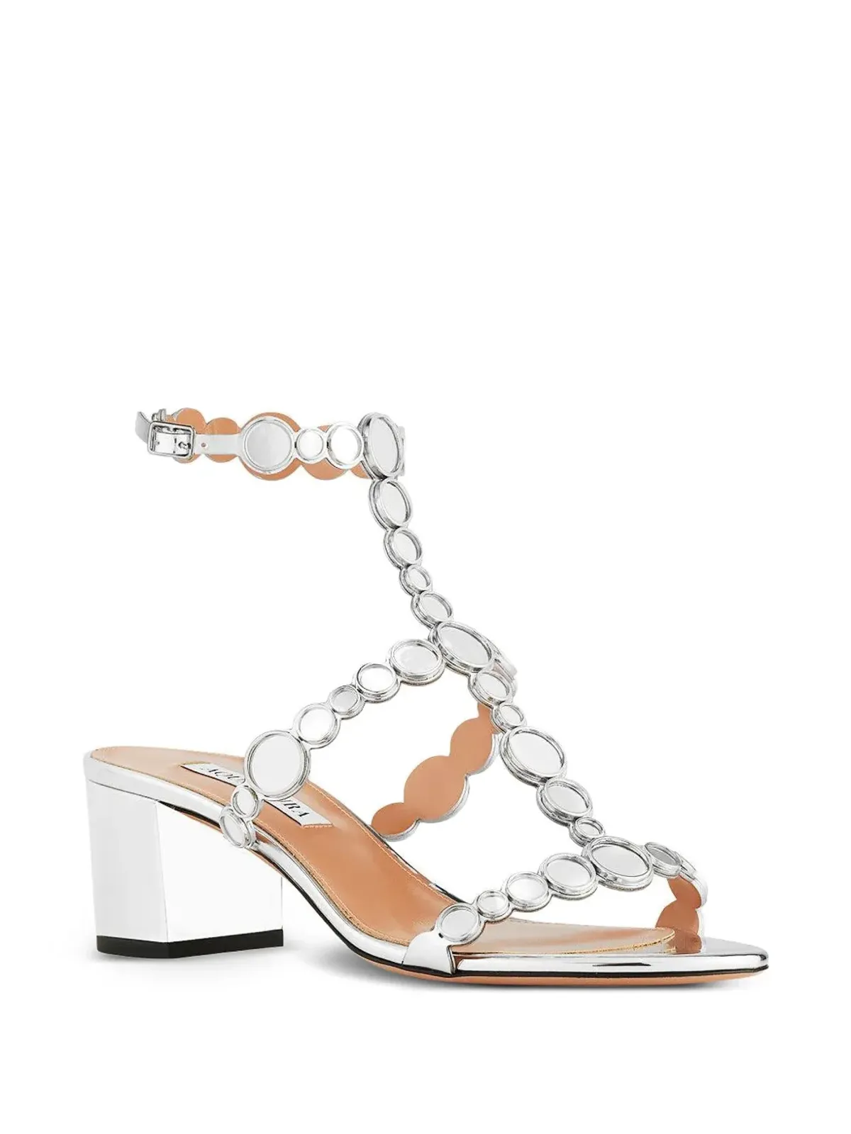 Aquazzura 円形モチーフ付きサンダル - シルバー - 画像2