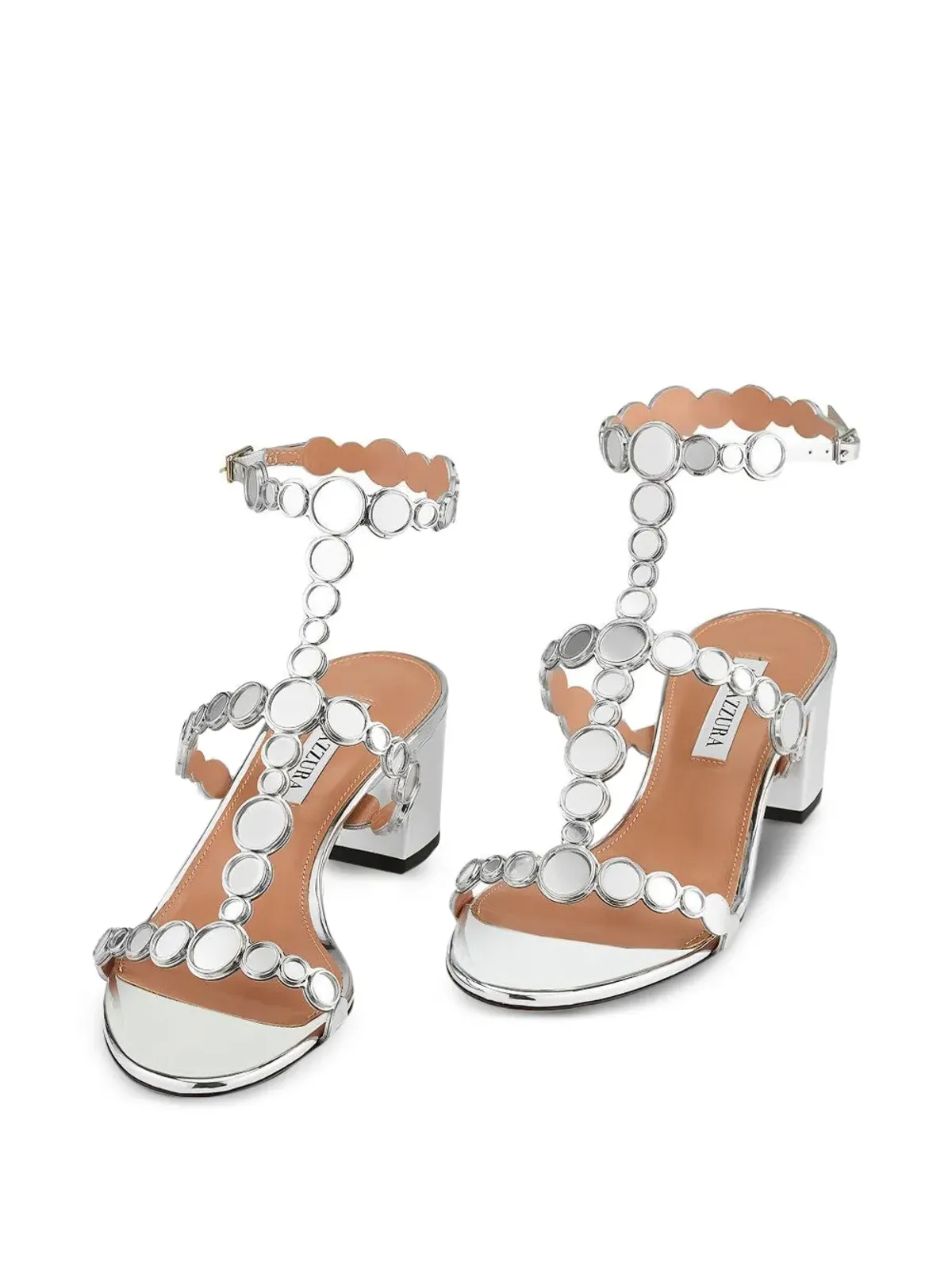 Aquazzura 円形モチーフ付きサンダル - シルバー - 画像3