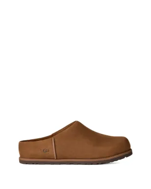 UGG ロゴディテール レザー フラット ミュール - ブラウン - サムネイル1
