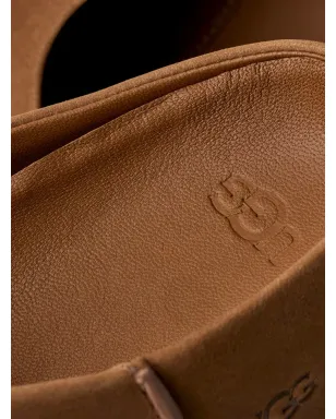 UGG ロゴディテール レザー フラット ミュール - ブラウン - サムネイル4