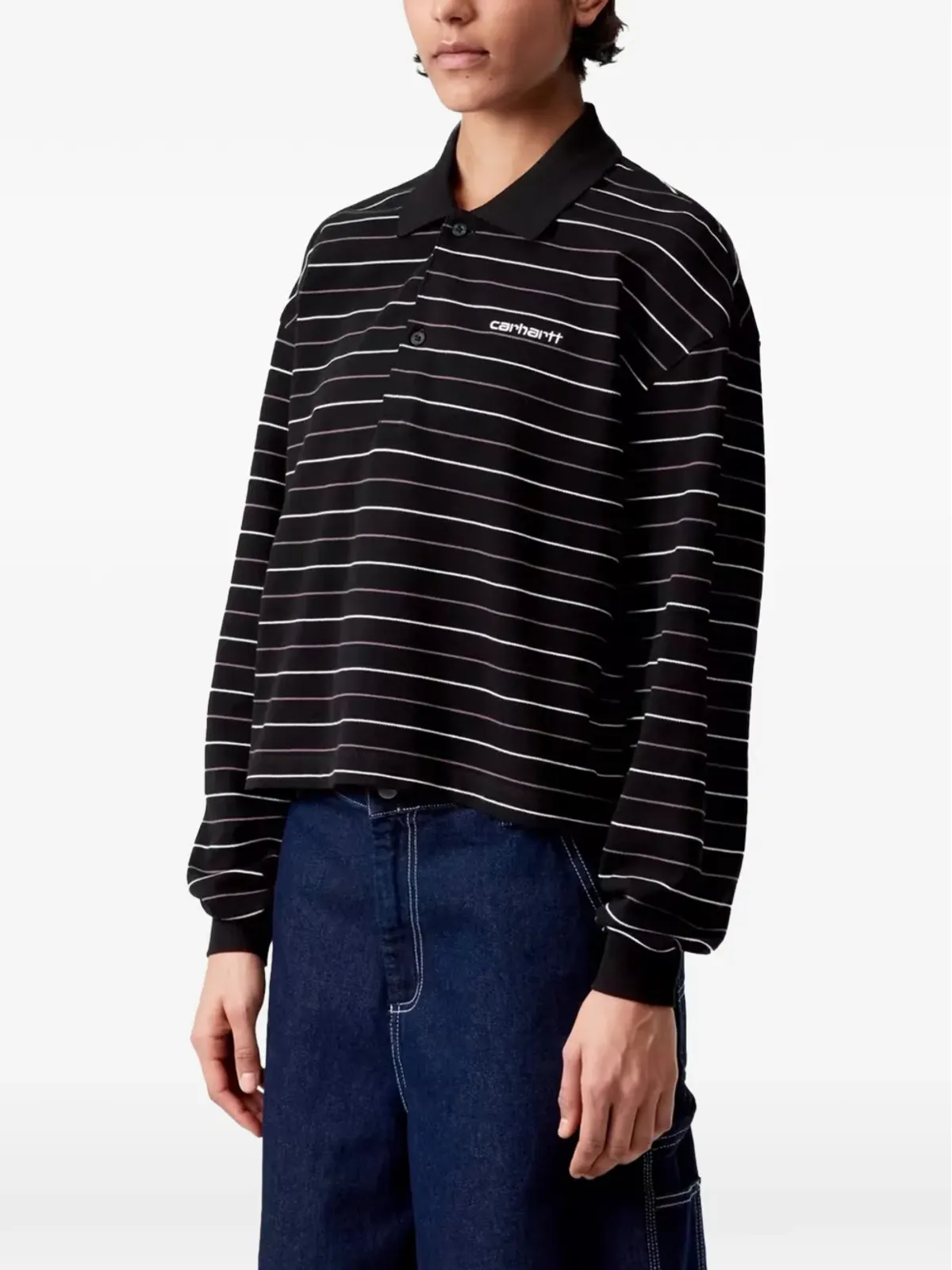 Carhartt WIP メイベル ストライプ長袖ポロシャツ - 画像2
