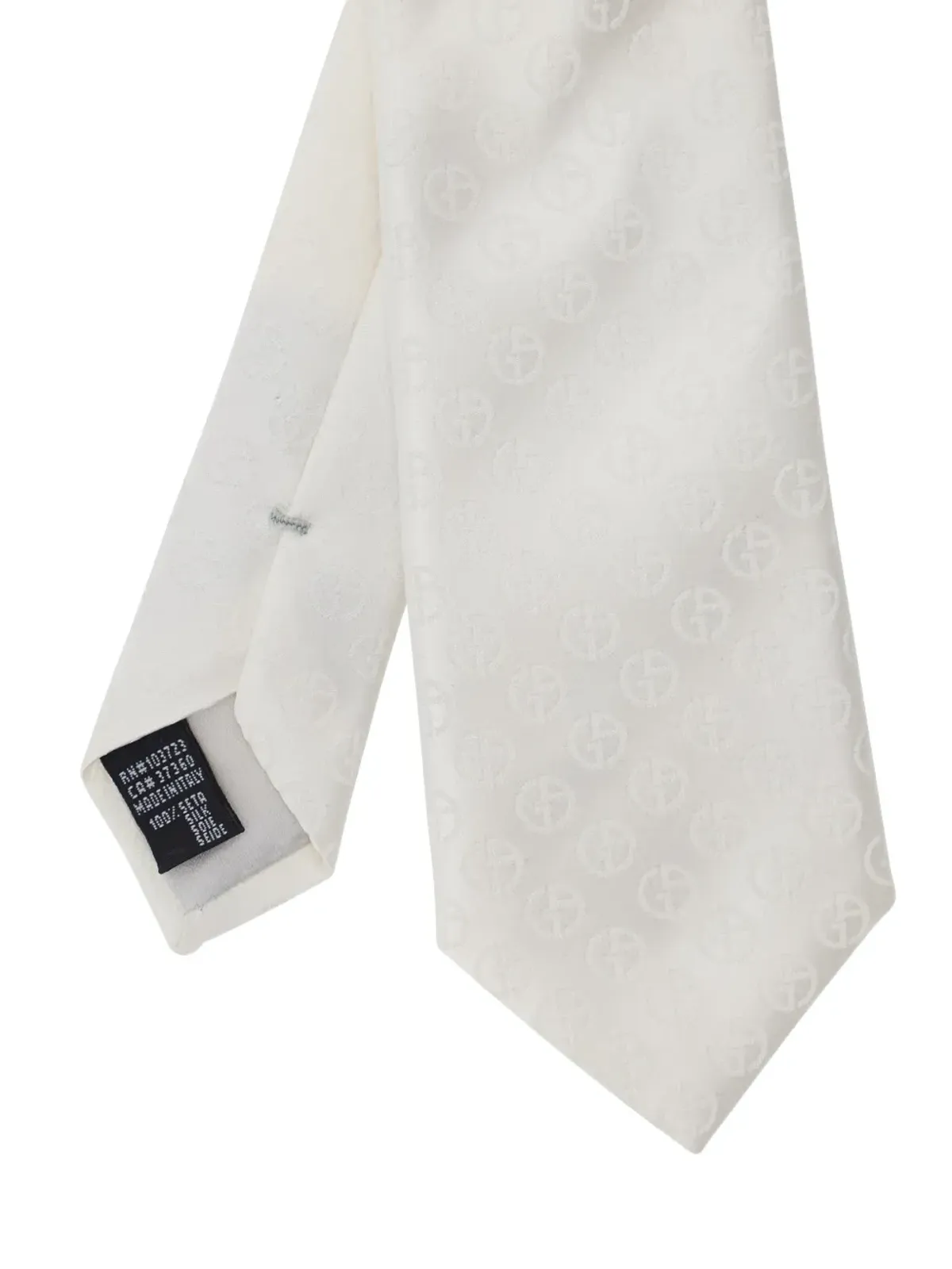 Giorgio Armani 同色ロゴ入りシルクタイ - 画像2