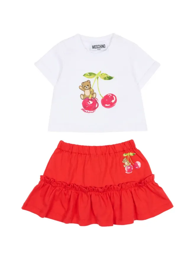 Moschino Kids Moschino Kids ロゴプリント・フリルスカートセットの商品画像