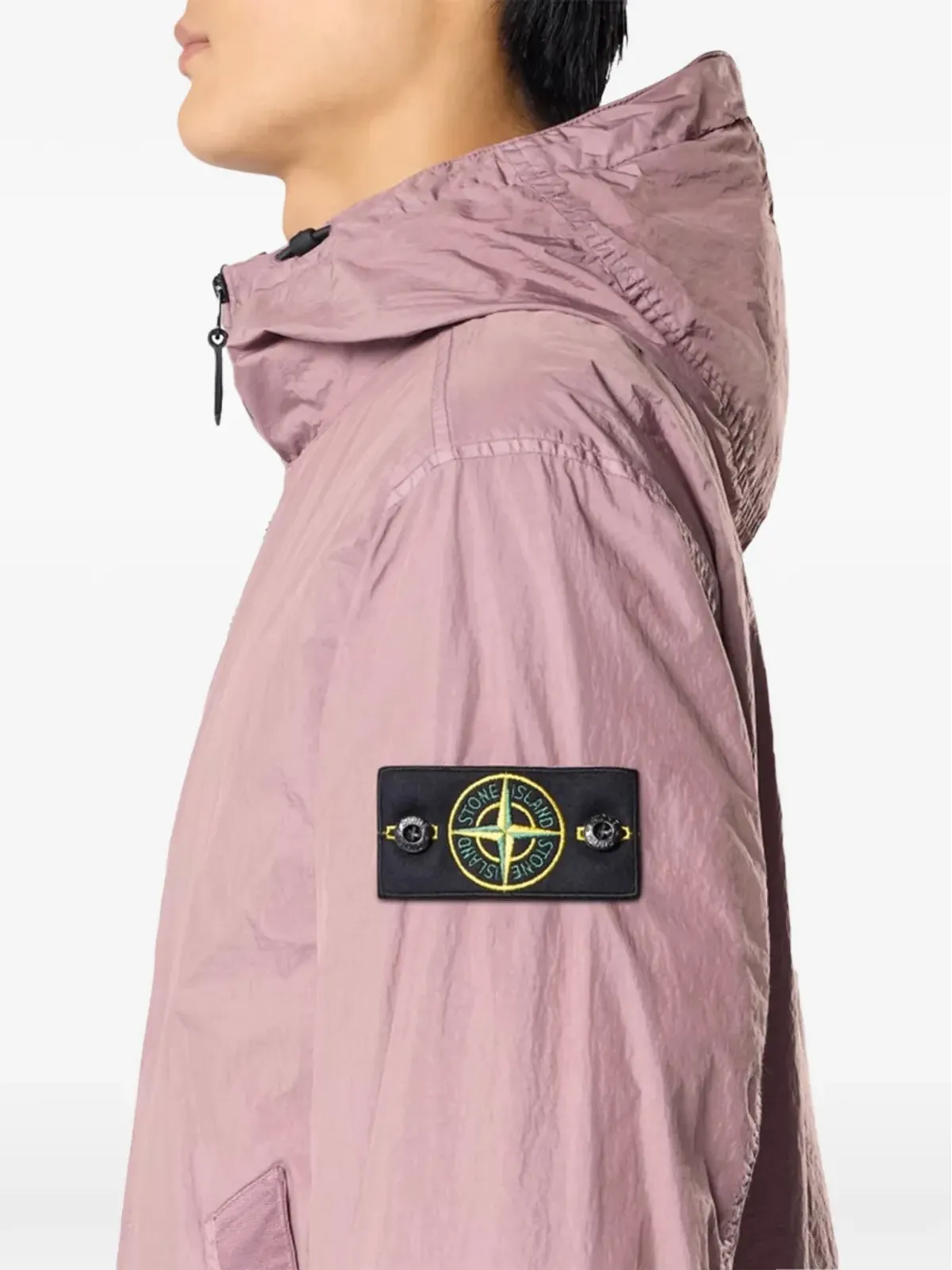 Stone Island フード付きロゴパッチジャケット - 画像2
