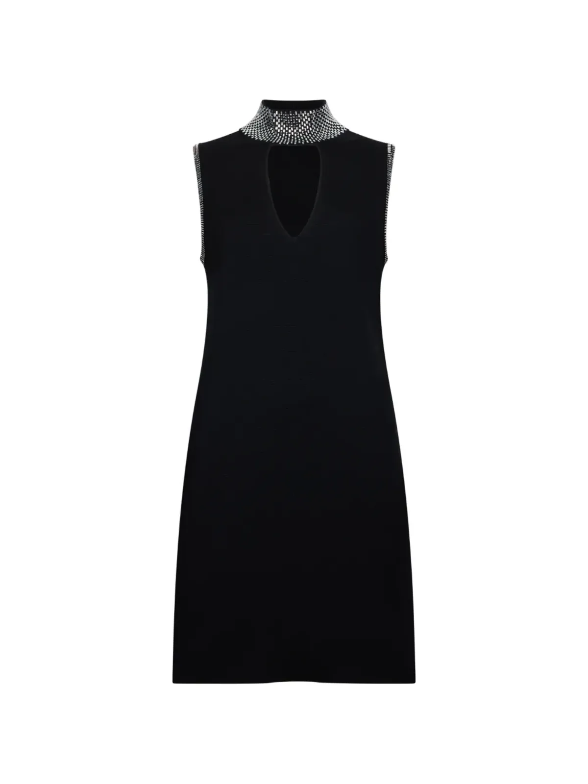 LIU JO rhinestone-embellished cut-out knit mini dress - Black - 画像1