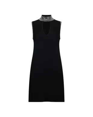 LIU JO rhinestone-embellished cut-out knit mini dress - Black - サムネイル1