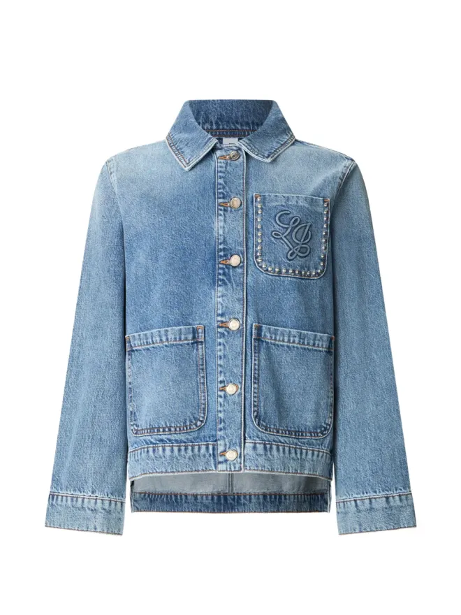 LIU JO LIU JO ロゴディテール・スタッズ付きデニムジャケットの商品画像