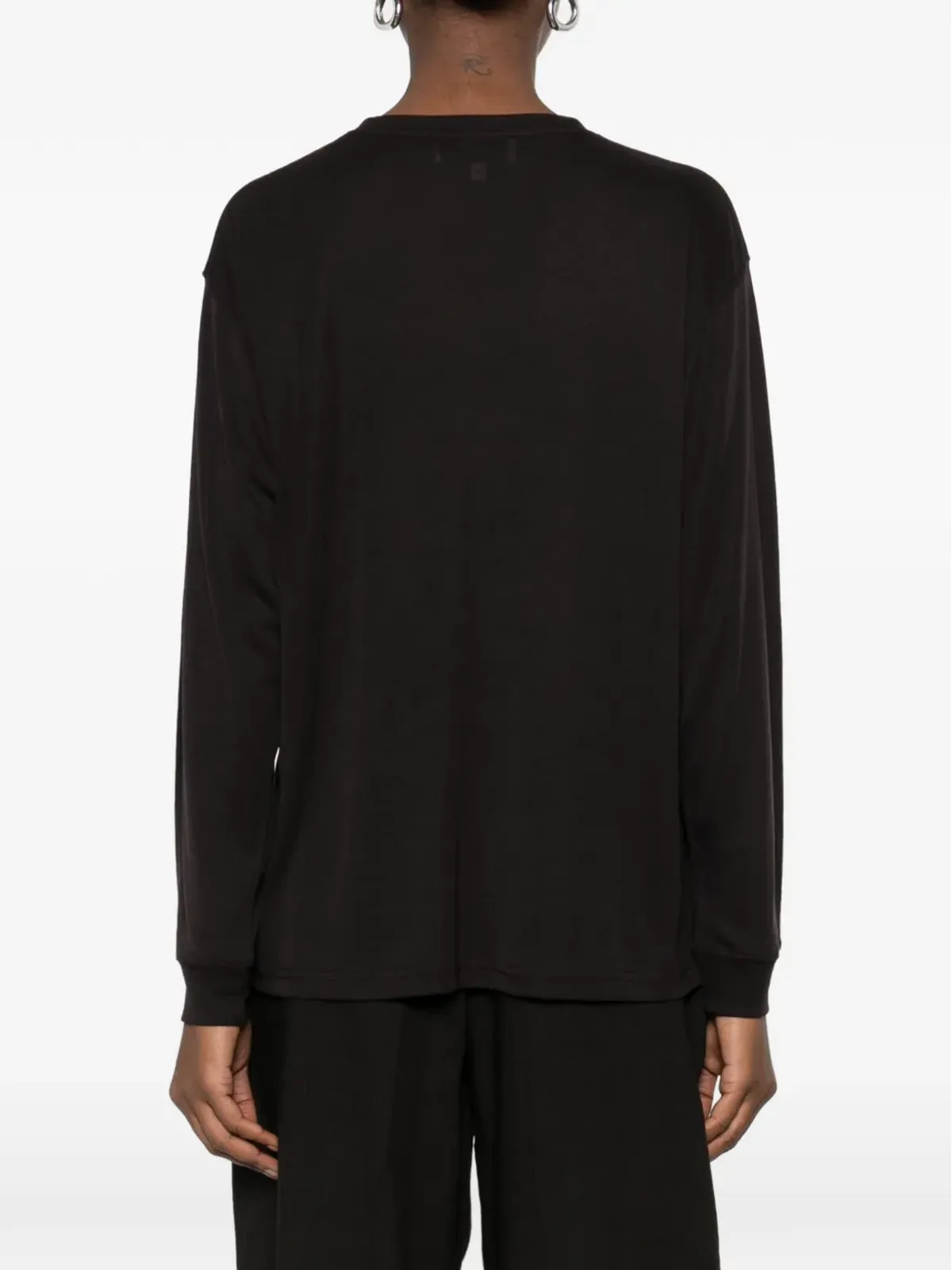 Studio Nicholson Simmons long-sleeved topstitch T-shirt - Black - 画像4