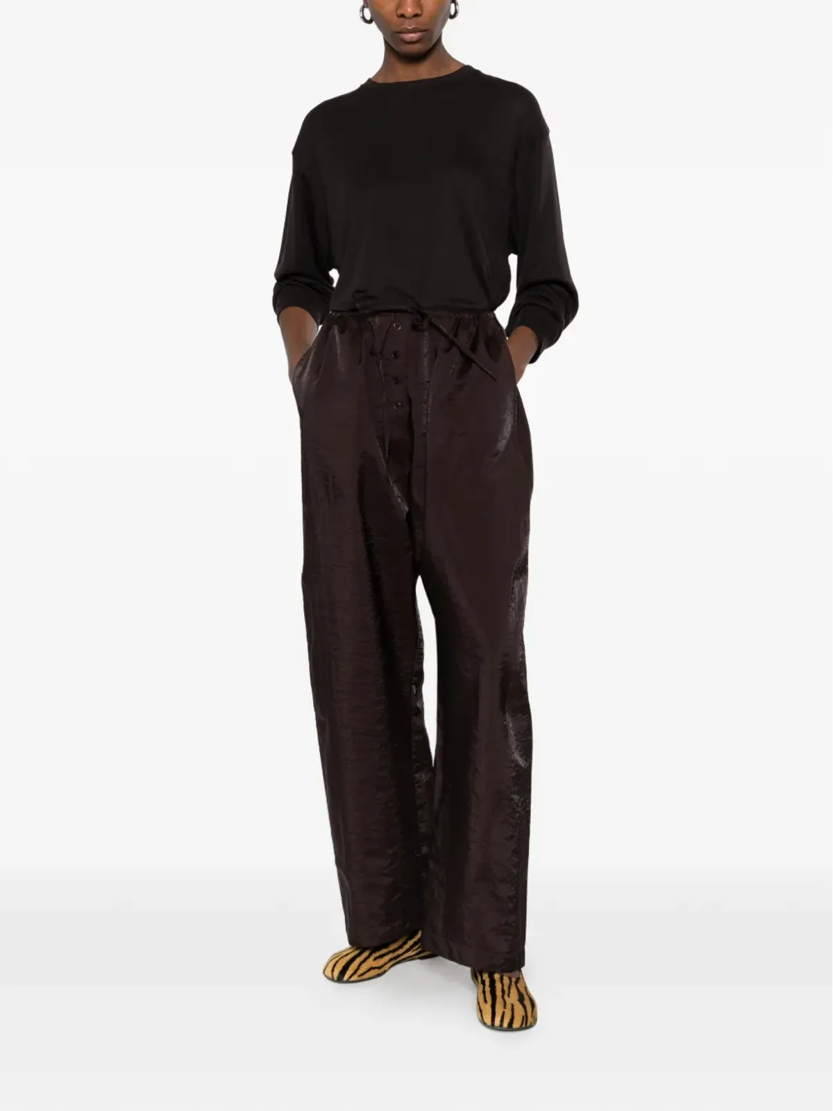 Studio Nicholson Hera button tie trousers - Brown - 画像2
