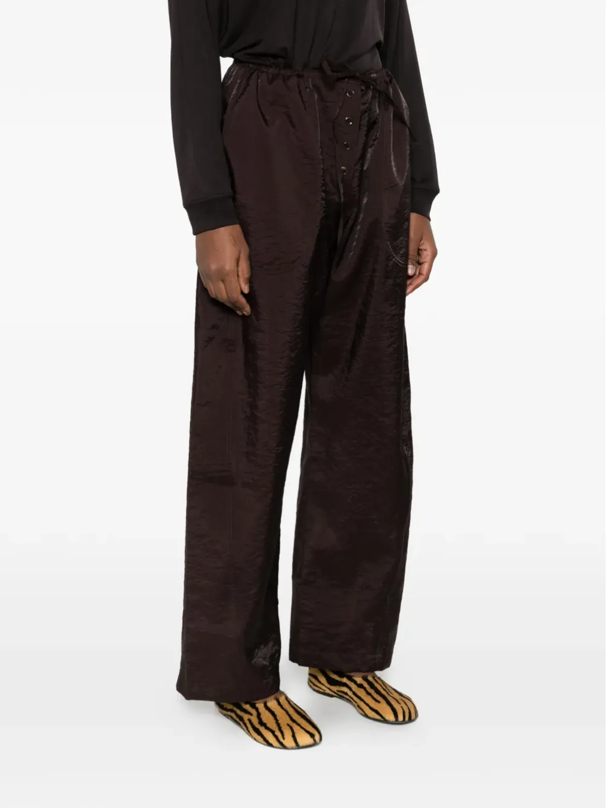 Studio Nicholson Hera button tie trousers - Brown - 画像3