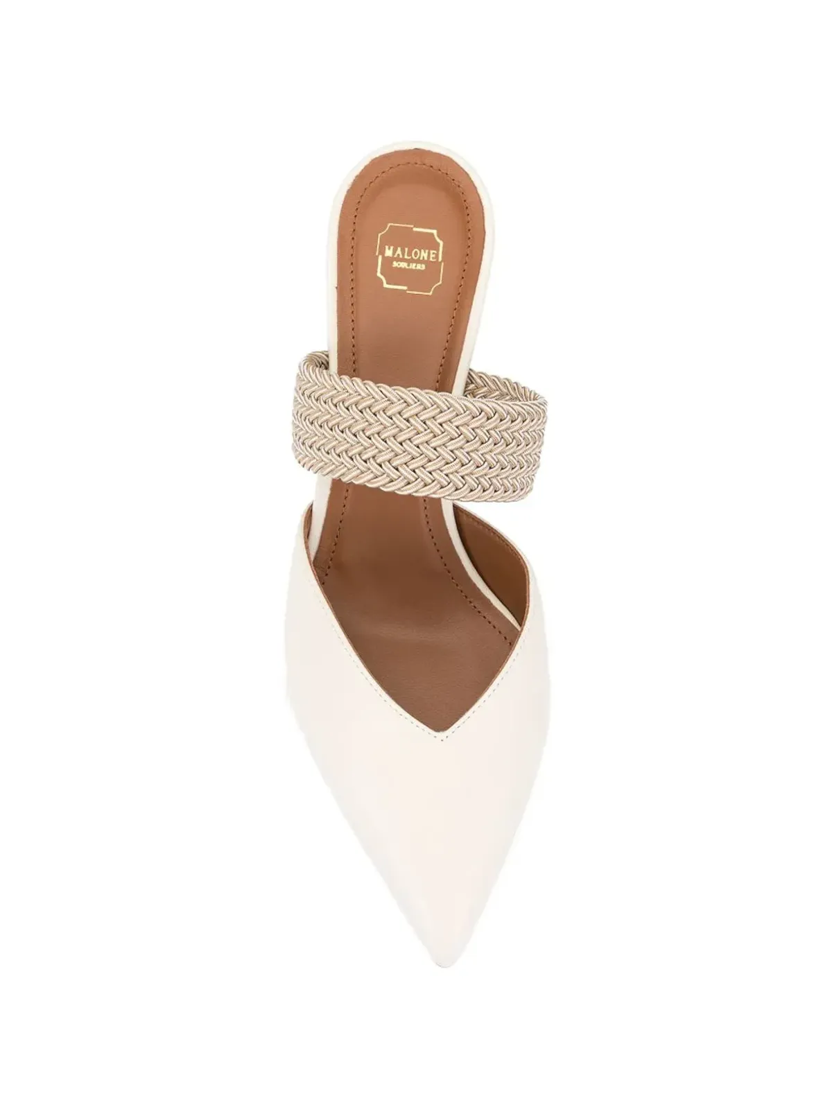 Malone Souliers Maisie 85 織りストラップ レザー ミュール - 画像3