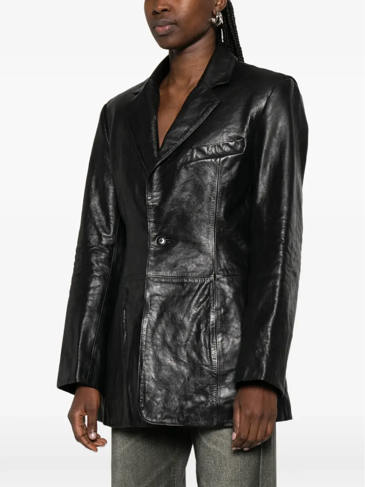 Alexander Wang レザー シングルブレスト ブレザー - 画像3