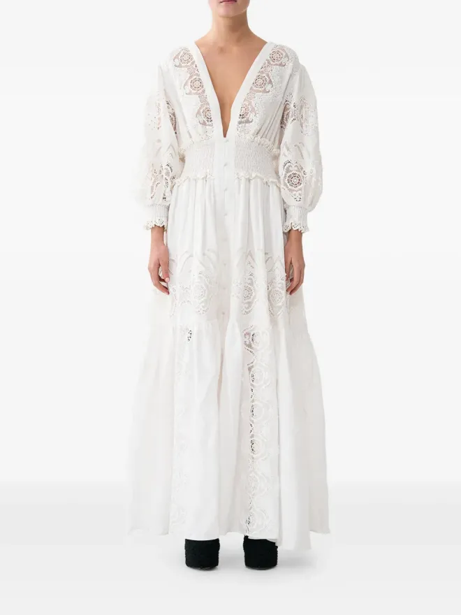 Camilla Camilla shirred lace maxi dress - Whiteの商品画像