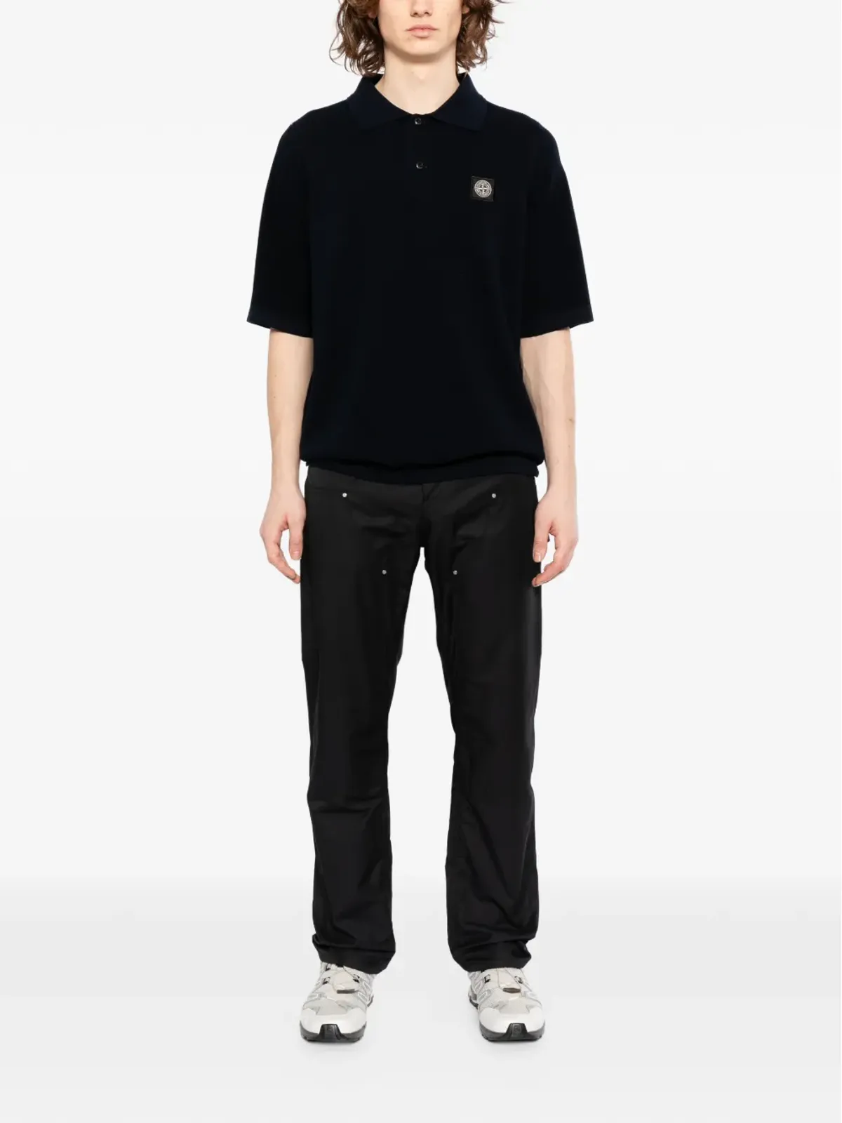 Stone Island ボタン付きコットンポロシャツ - ブルー - 画像2